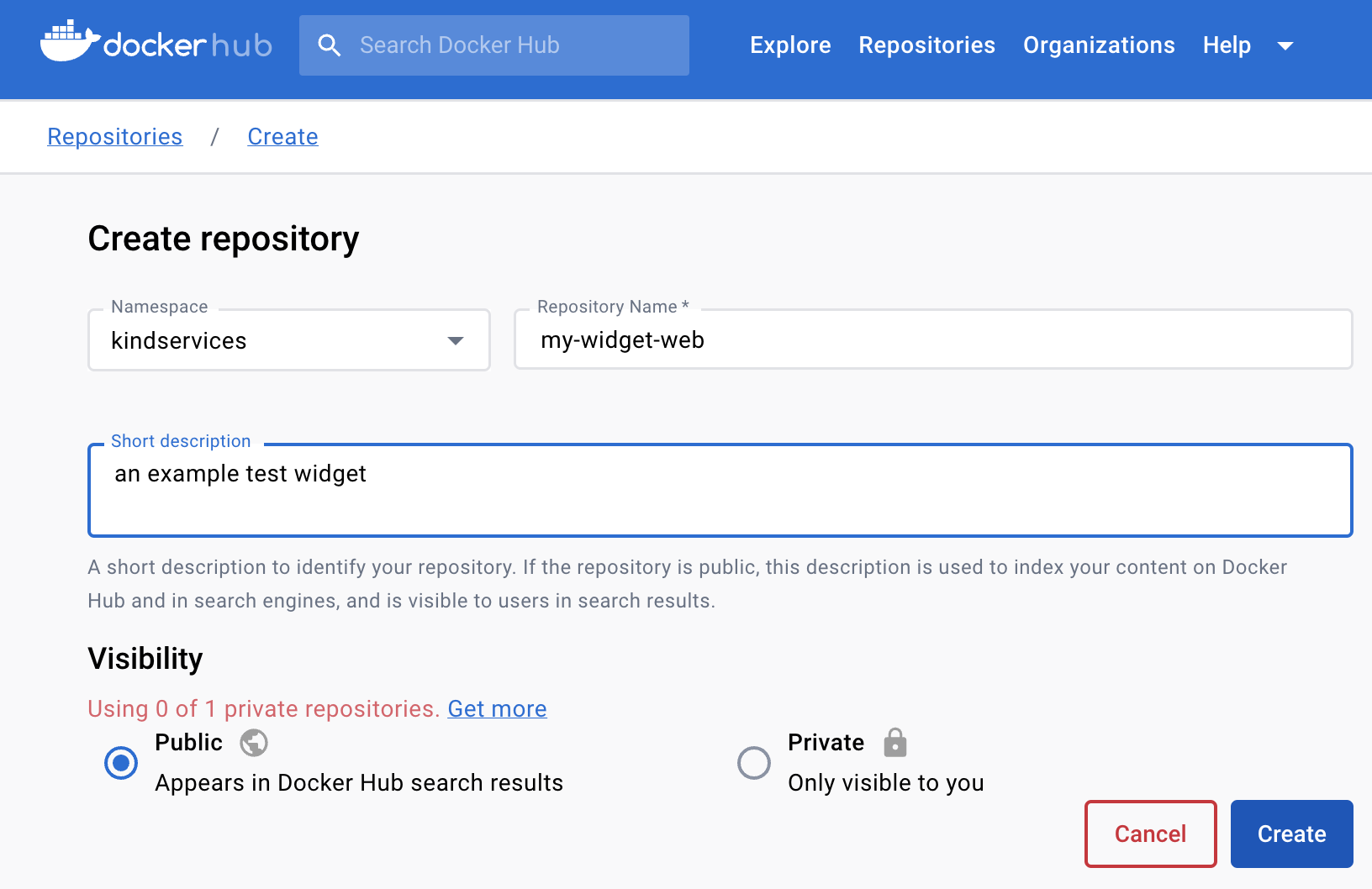 Create Dockerhub Repo